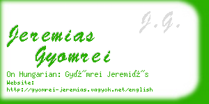 jeremias gyomrei business card